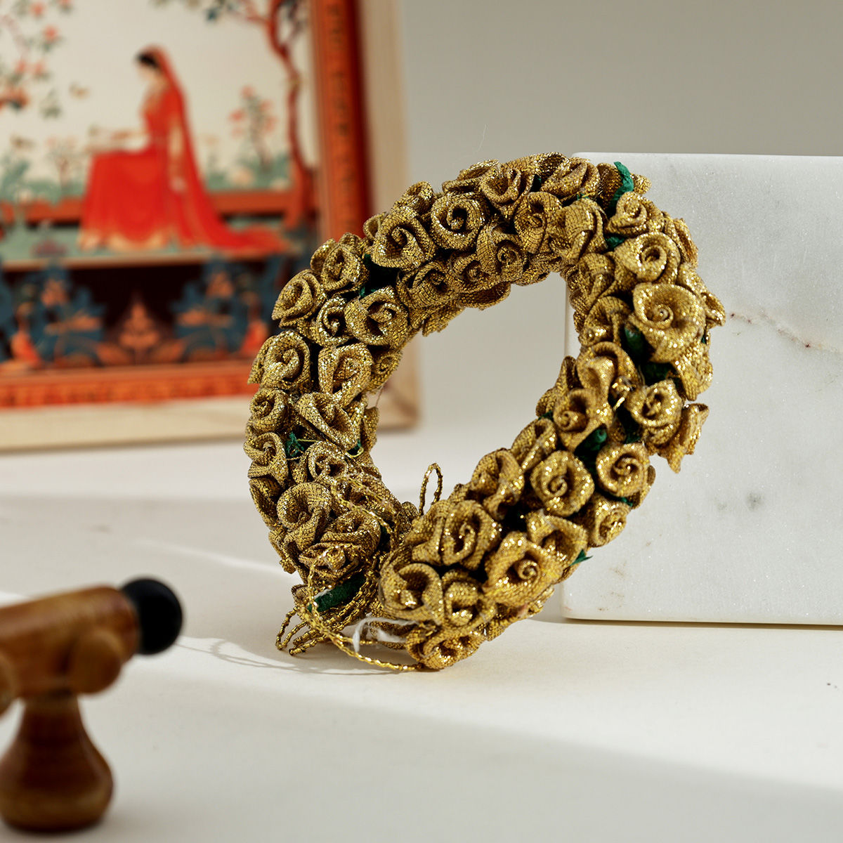 Oye Happy Golden Flowers Gajra | Artificial