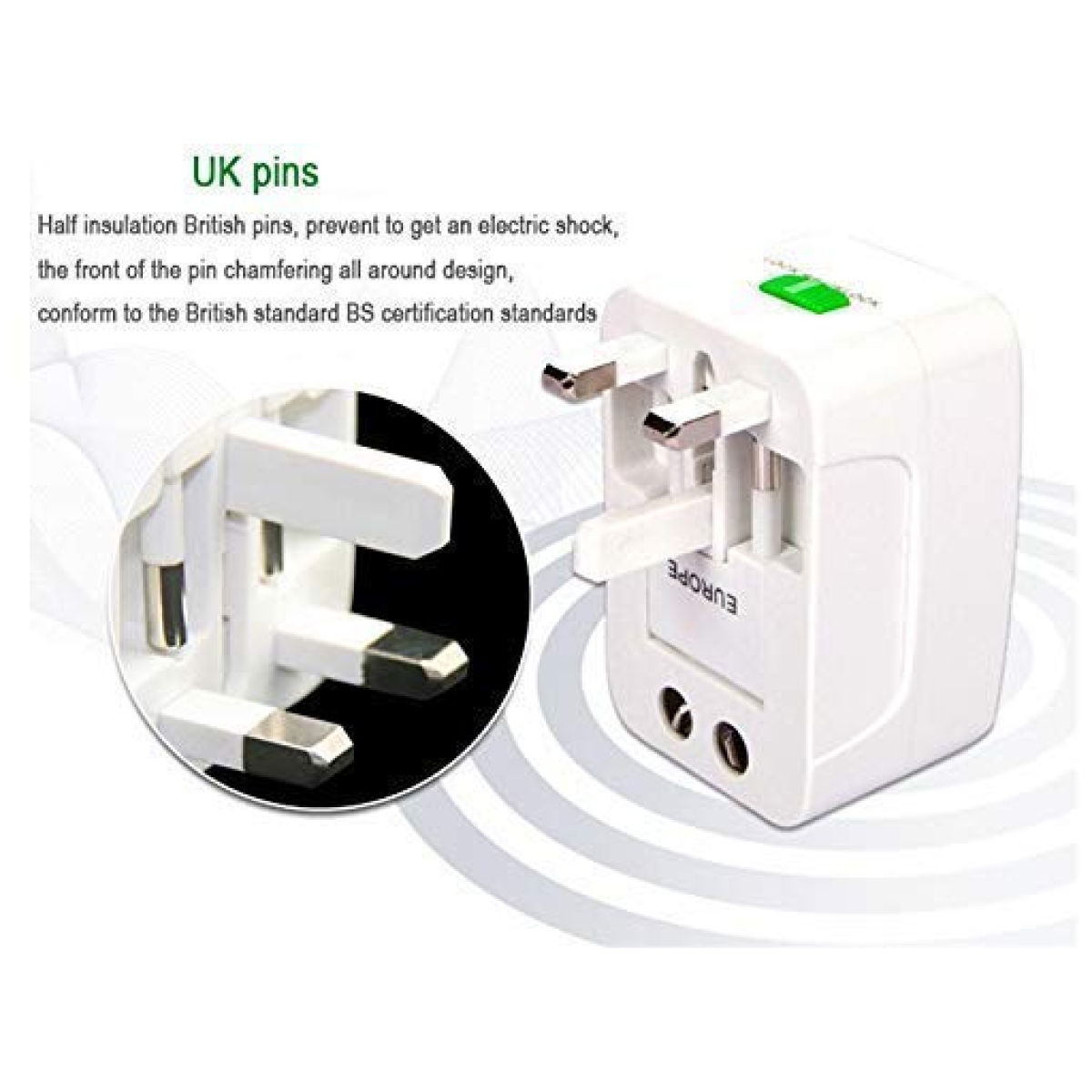 Universal All-In-One Worldwide International USB Travel Adapter - 2 USB Support