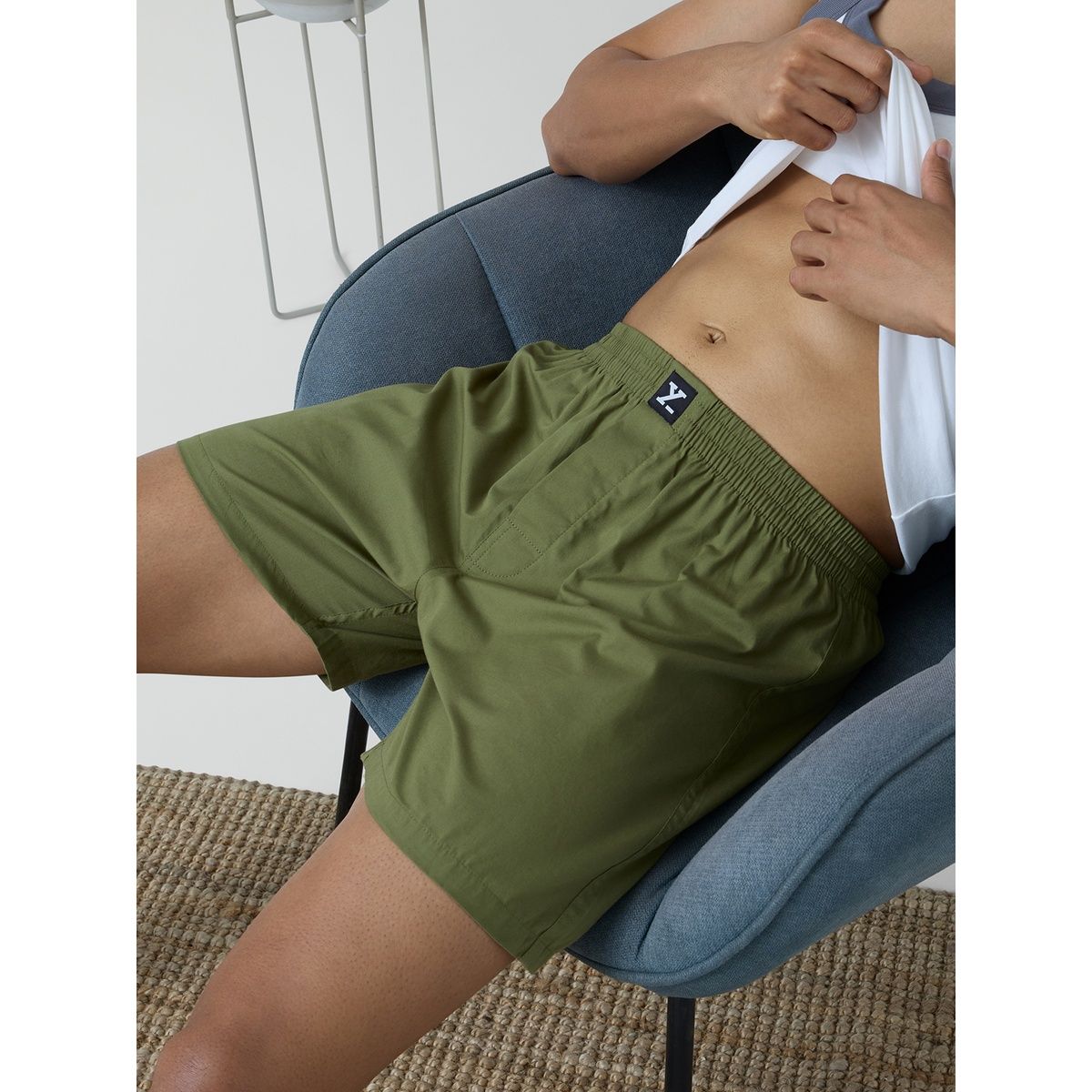 XYXX Pace 100% super combed cotton Printed Boxer | Back Pocket | Army Green- XL