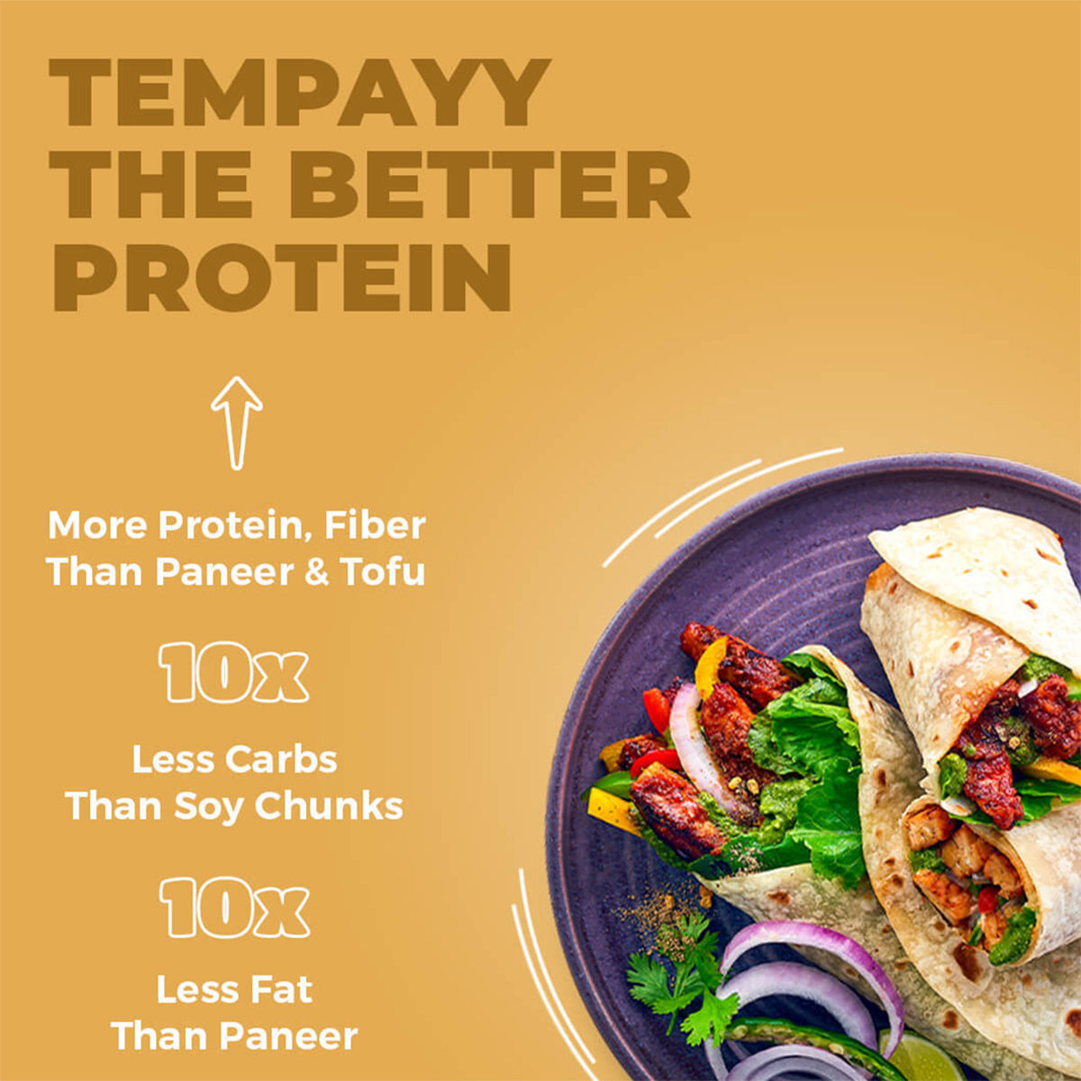 Hello Tempayy 36g Protein Tempeh Cubes | Tawa Masala - Low Fat & High Fibre