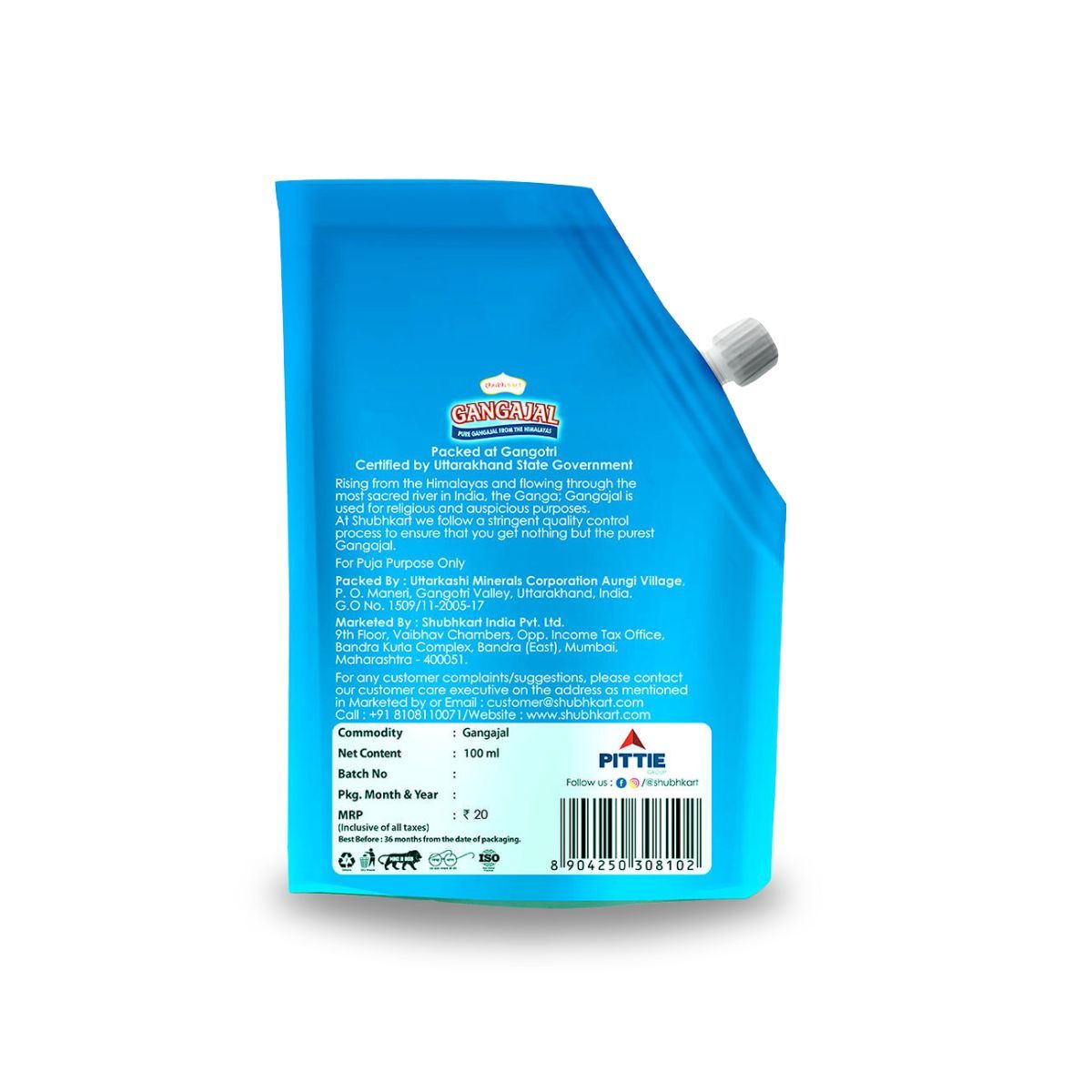 Shubhkart Gangajal Pouch 100 ml Combo