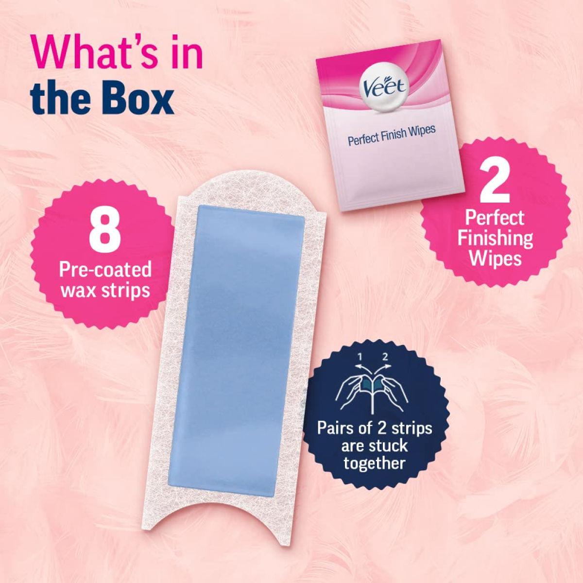 Veet Professional Waxing Strips Kit For Sensitive Skin | 8 Strips