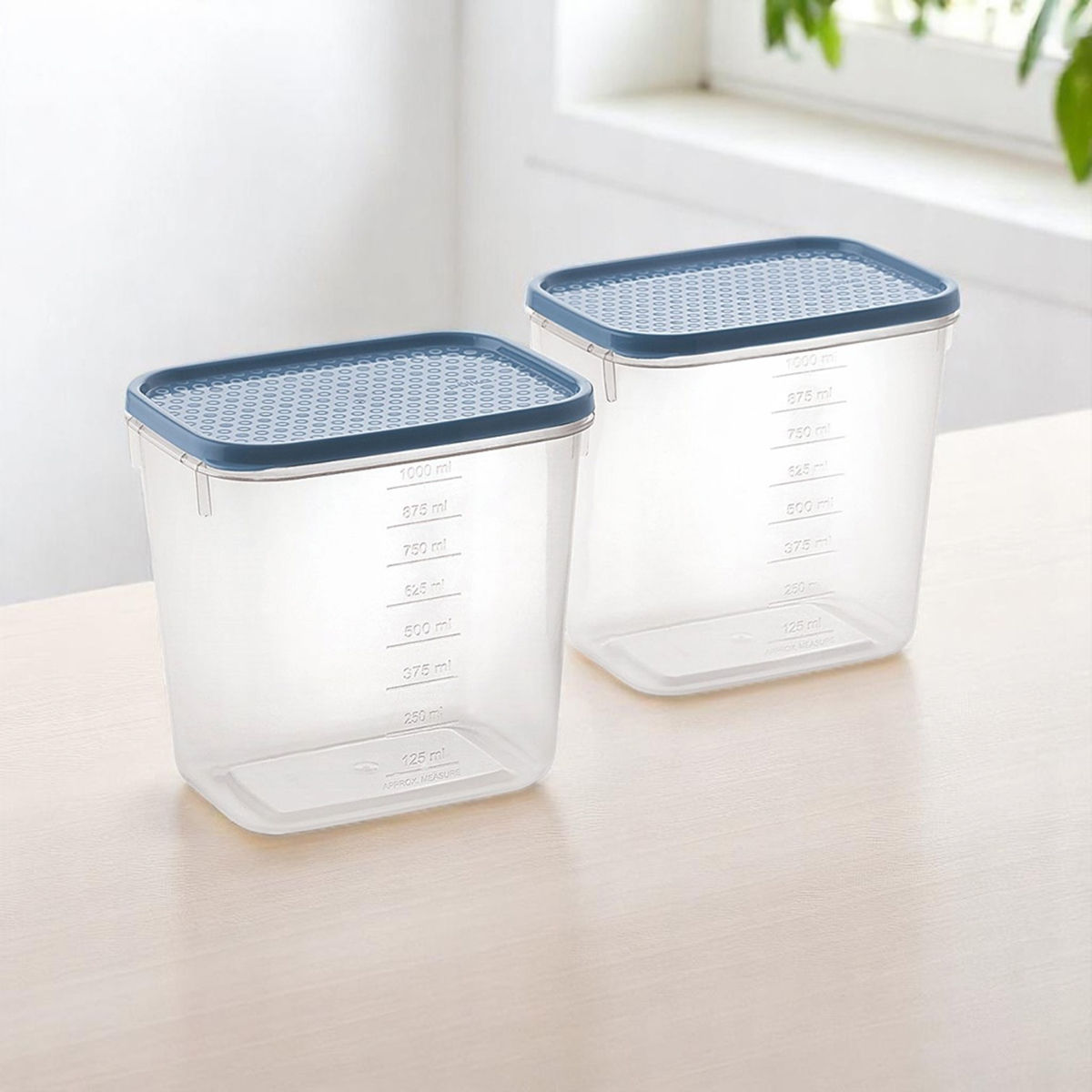 All Time Polka Storage Container 1000 Ml x 2 Pcs set (Colour May Vary)