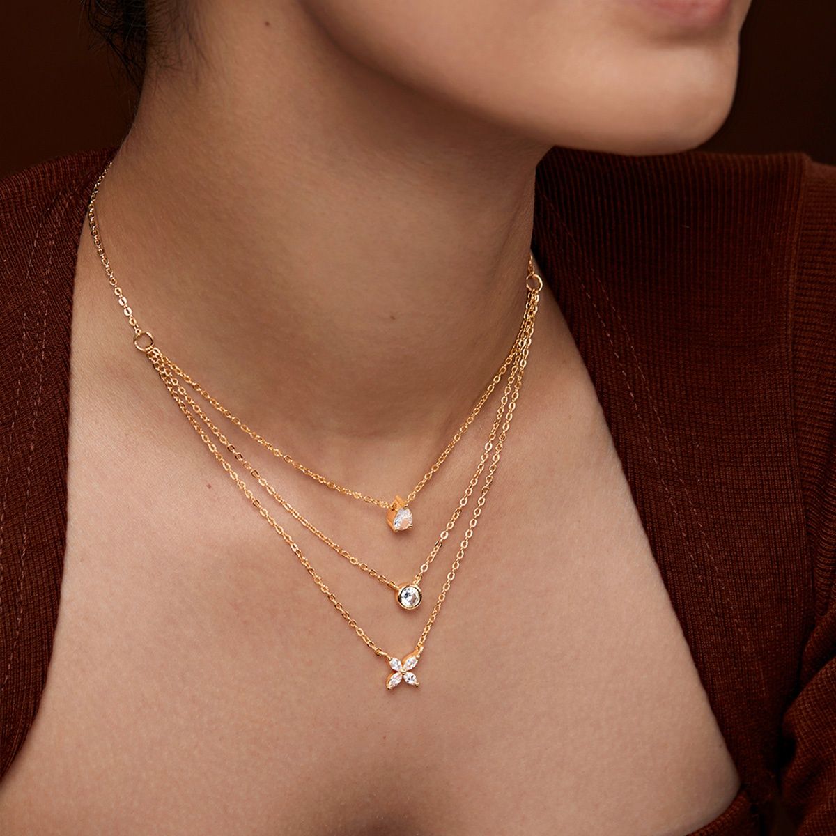 Minutiae Gold-Plated Layered Minimal Necklace