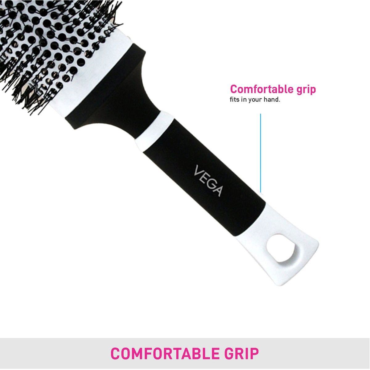 VEGA Hot Curl Brush For Hair Styling | Drying | Healthy Hair And Add Volume | Large | H1-Prl