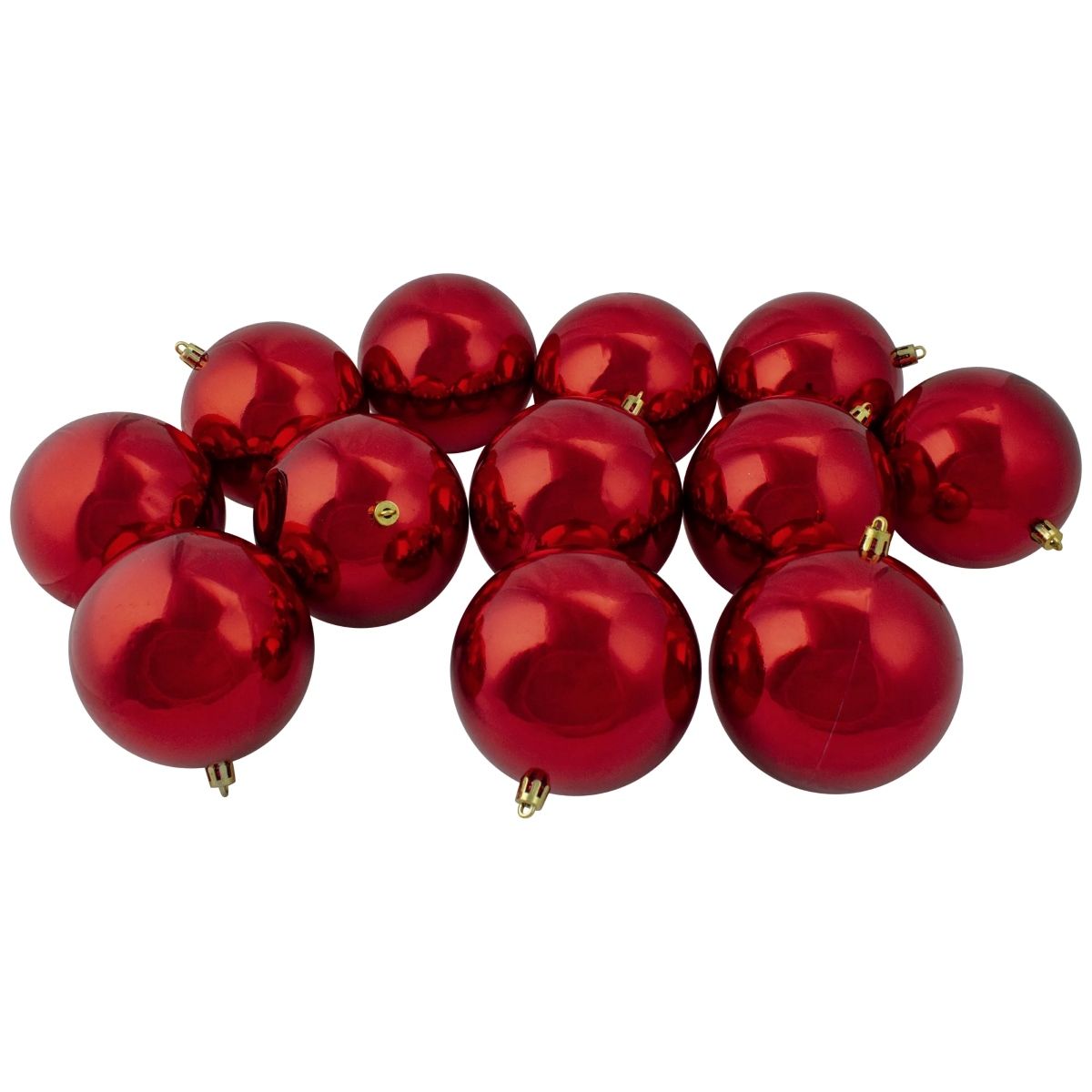 Gullak 3 cm - 12 pcs Shiny+Matt Ball In Pvc Box Red
