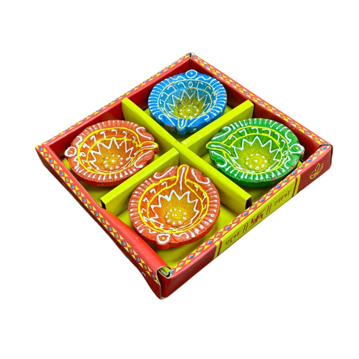 Diacraft Multicolor Sparkle Diya Pack Of 4
