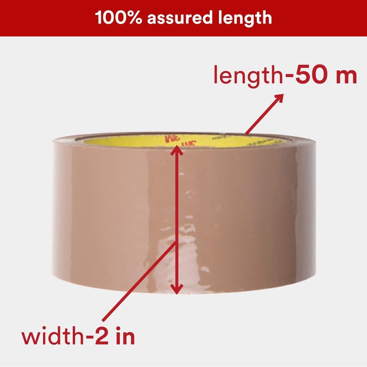 Scotch BOPP Packaging Tape - Polypropylene Tan Tape | 5 cm x 50 m 1 pc Combo