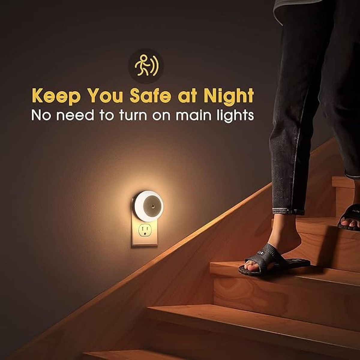 Hashwow Smart Round Led Night Light With Dusk To Dawn SenBAU