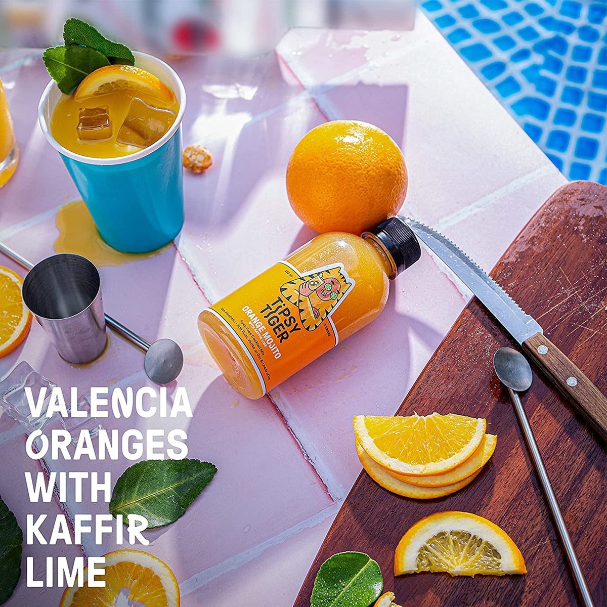 Tipsy Tiger - Orange & Kaffir Lime Mojito Cocktail Mixer(250ml), Tipsy Tiger Sunny Margarita With Meyer Lemon(250ml) & Tipsy Tiger Classic Mojito With Lemon & Mint(250ml) Combo