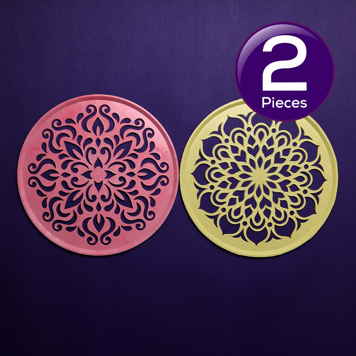 Gullak Plastic Stencil Round 8 in | Assorted Design 1 pc Combo
