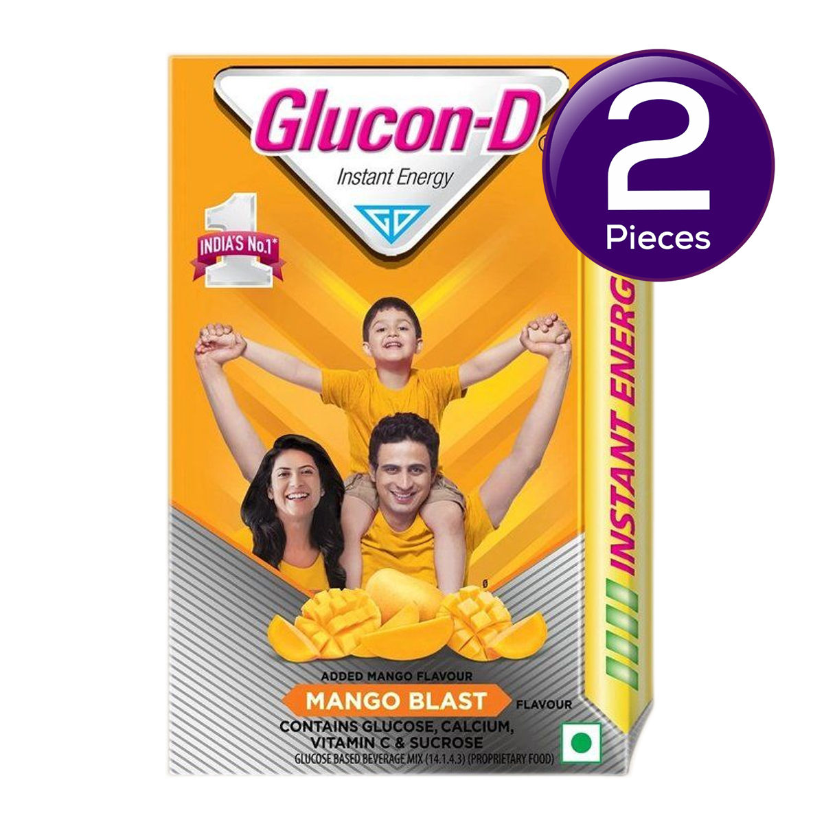 Glucon-D Instant Energy Health Drink Mango Blast - 450gm Refill 450 g  X 2 Combo
