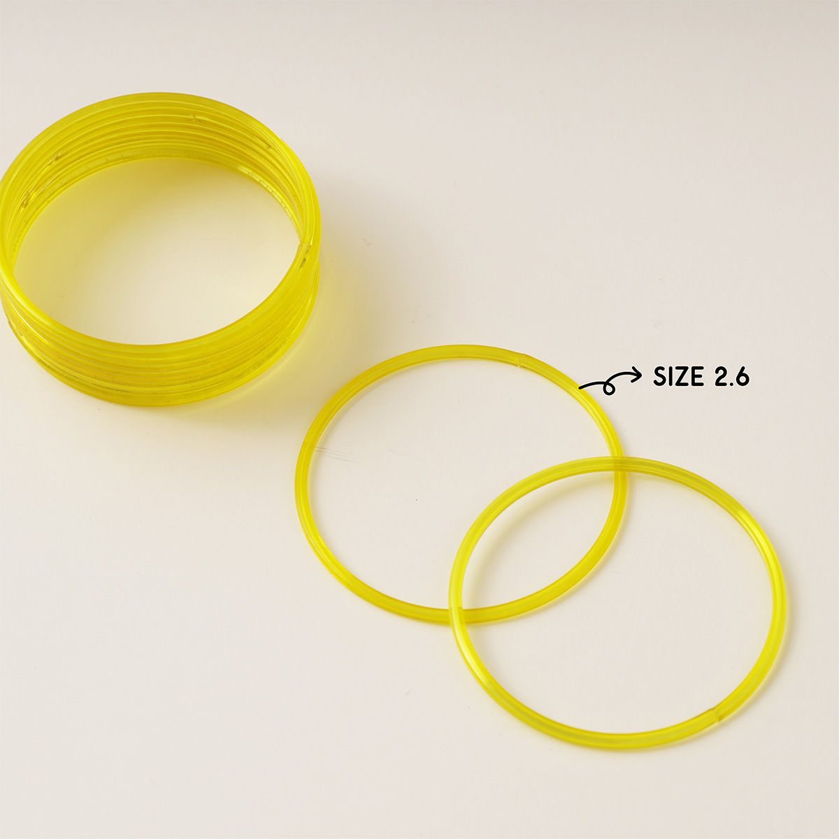 Oye Happy Yellow Glass Bangles Size 2.6