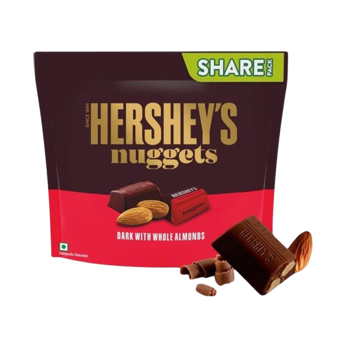 Hershey's Nuggets Dark With Whole Almonds Deliciously Dark Cocoa Rich Chocolate