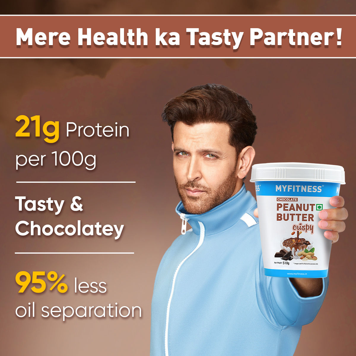 MyFitness Chocolate Peanut Butter Crispy Spread |High Protein
