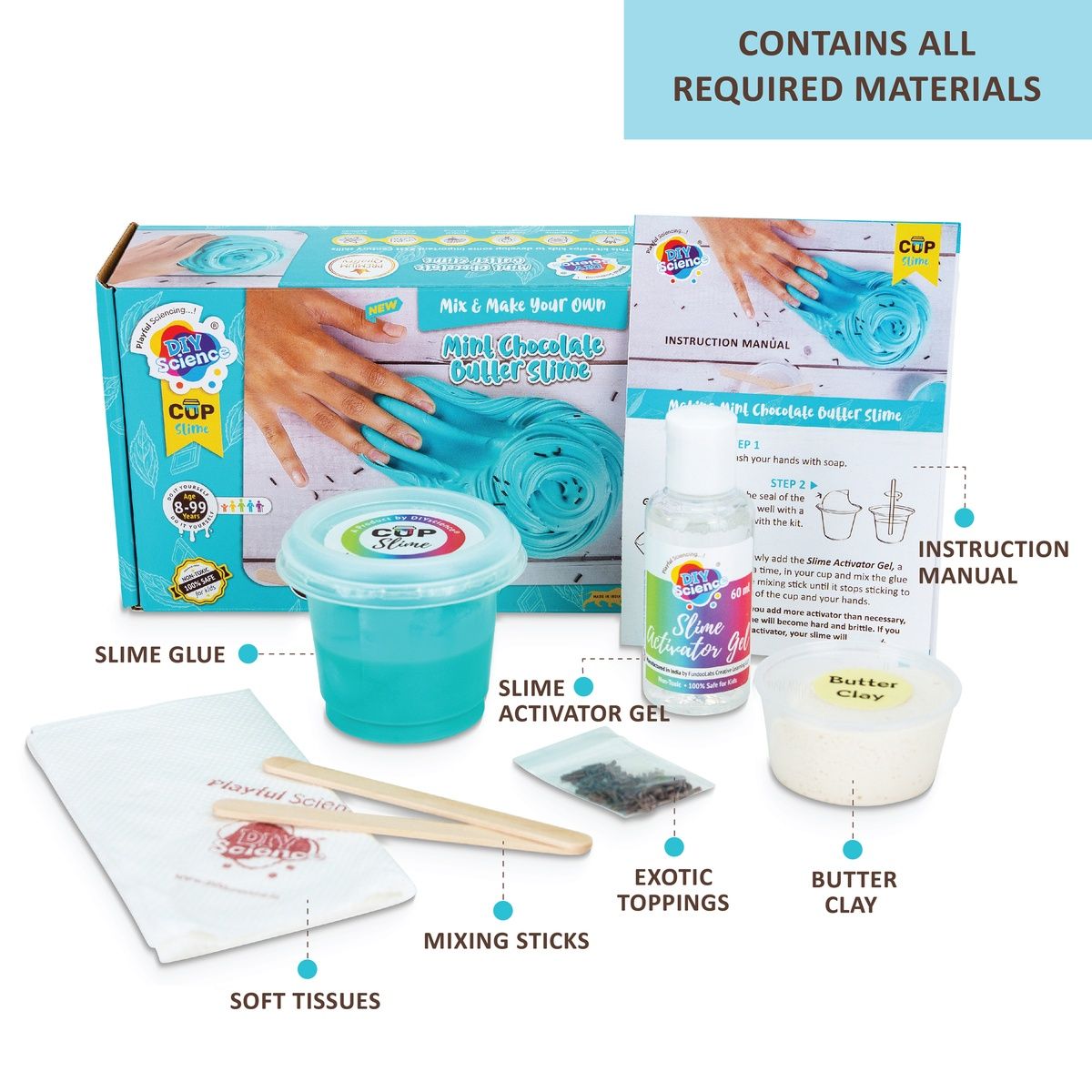 DIY Science Mint Chocolate Butter Slime Kit