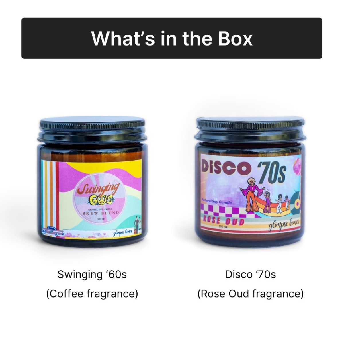 Classic Mocha and Rose Oud Glass Jar Candles | Rakhi Gift for Brother & Sister
