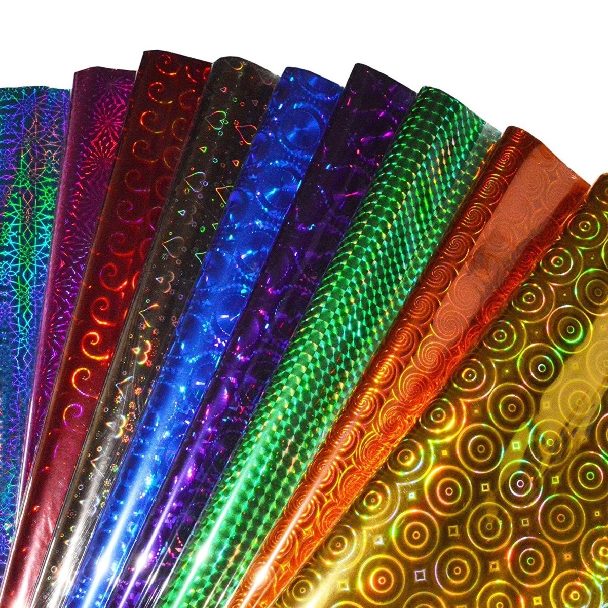 Chrome Holographic Gift Wrapping Sheets | 50-Sheets, 50x70 cm, Assorted Design & Color for Gift Wrapping