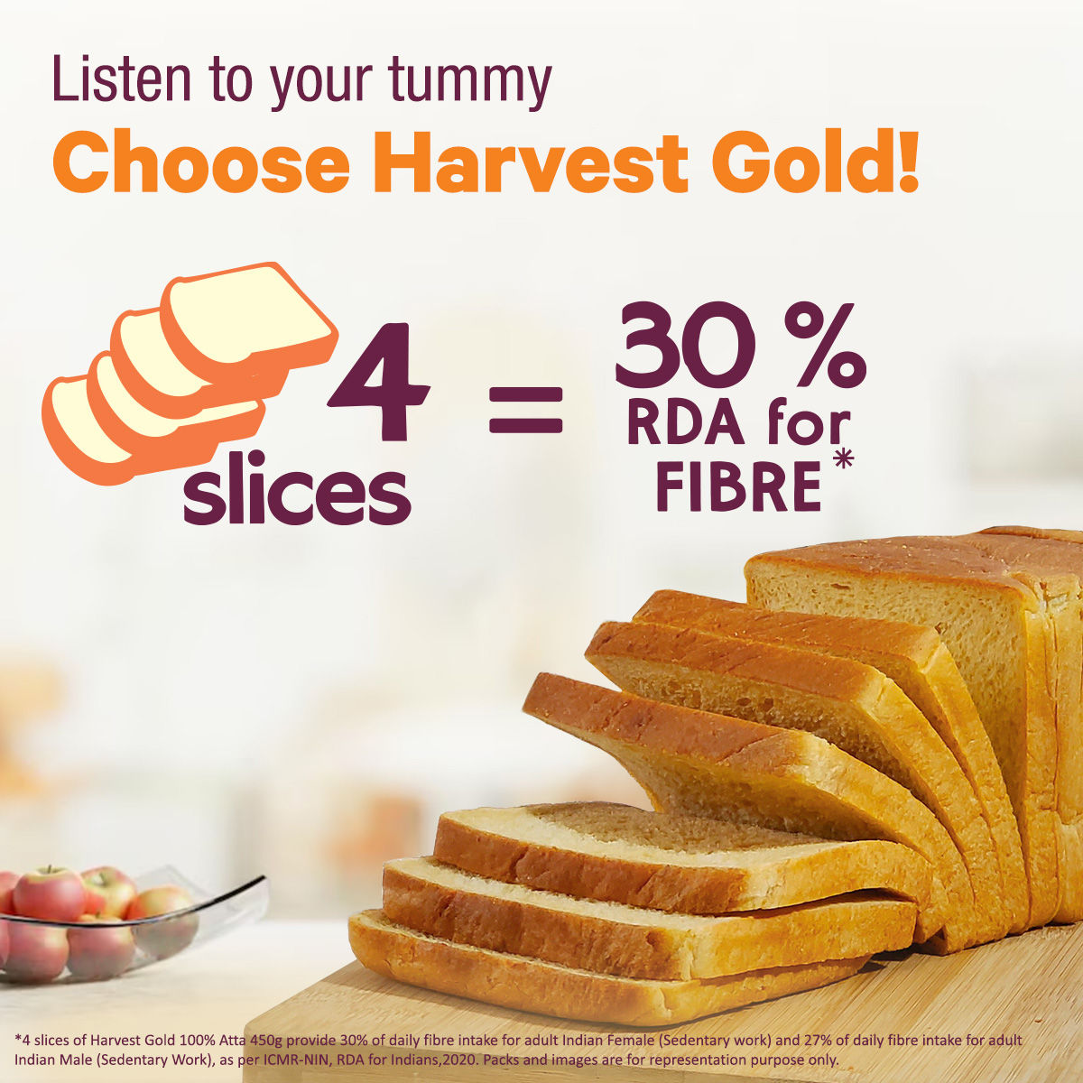 Harvest Gold - 100% Atta Bread (Zero Maida)