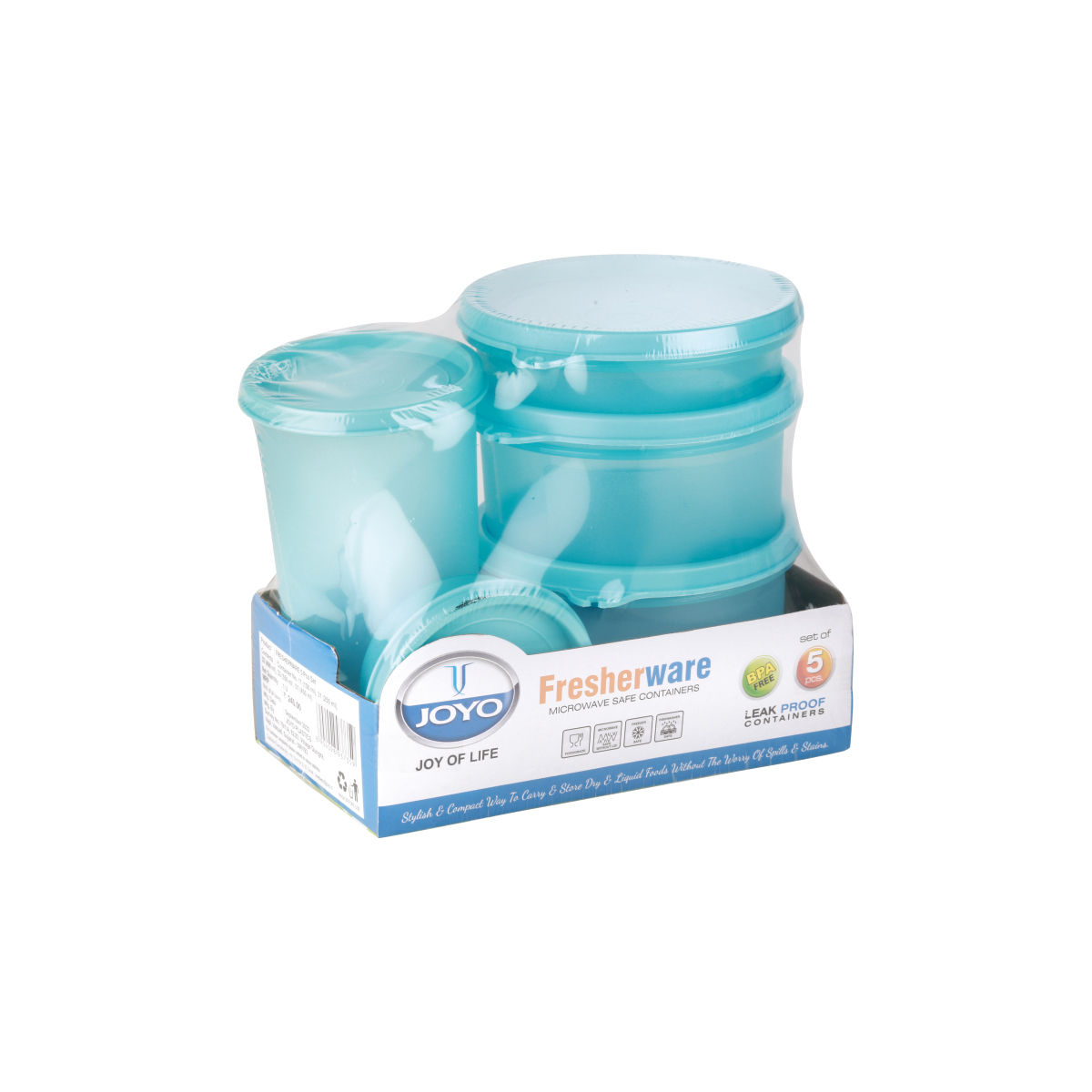 Joyo Fresherware Container - Assorted Colours (Set Of 5)