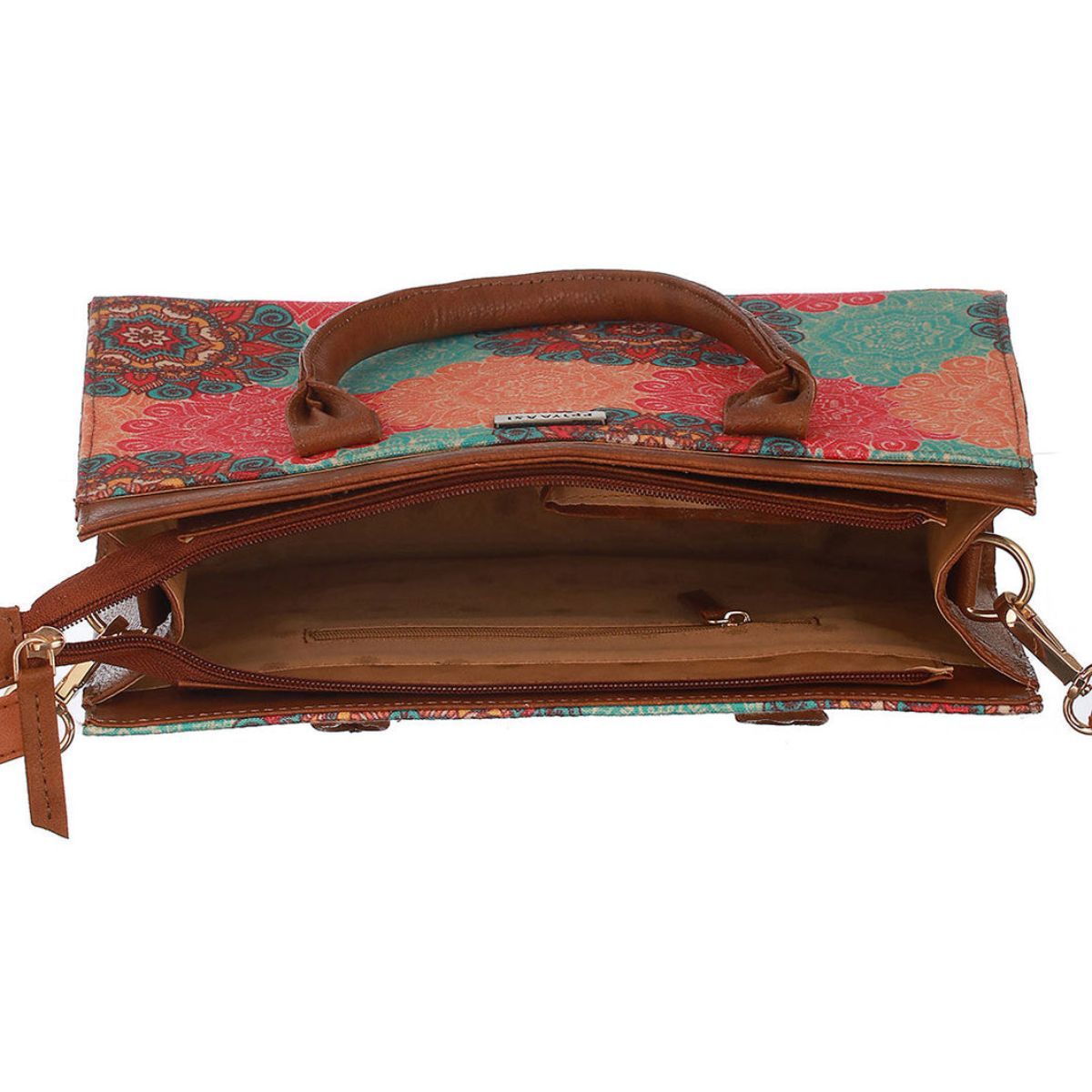 Priyaasi Women's Ethnic Canvas and PU Sling Bag | Multicolour - Small