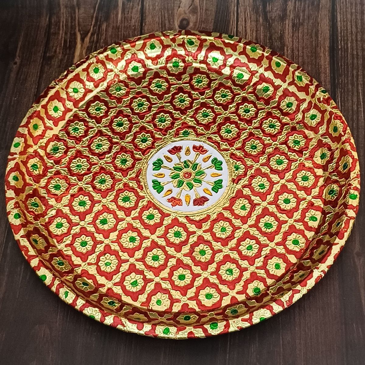 Gullak Karwa Chauth Thali Set - Red | Floral Motifs
