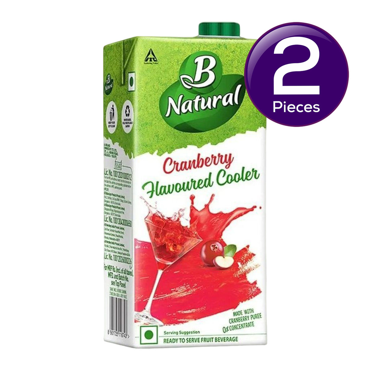 B Natual Cranberry Juice Tetrapack 1 l Combo