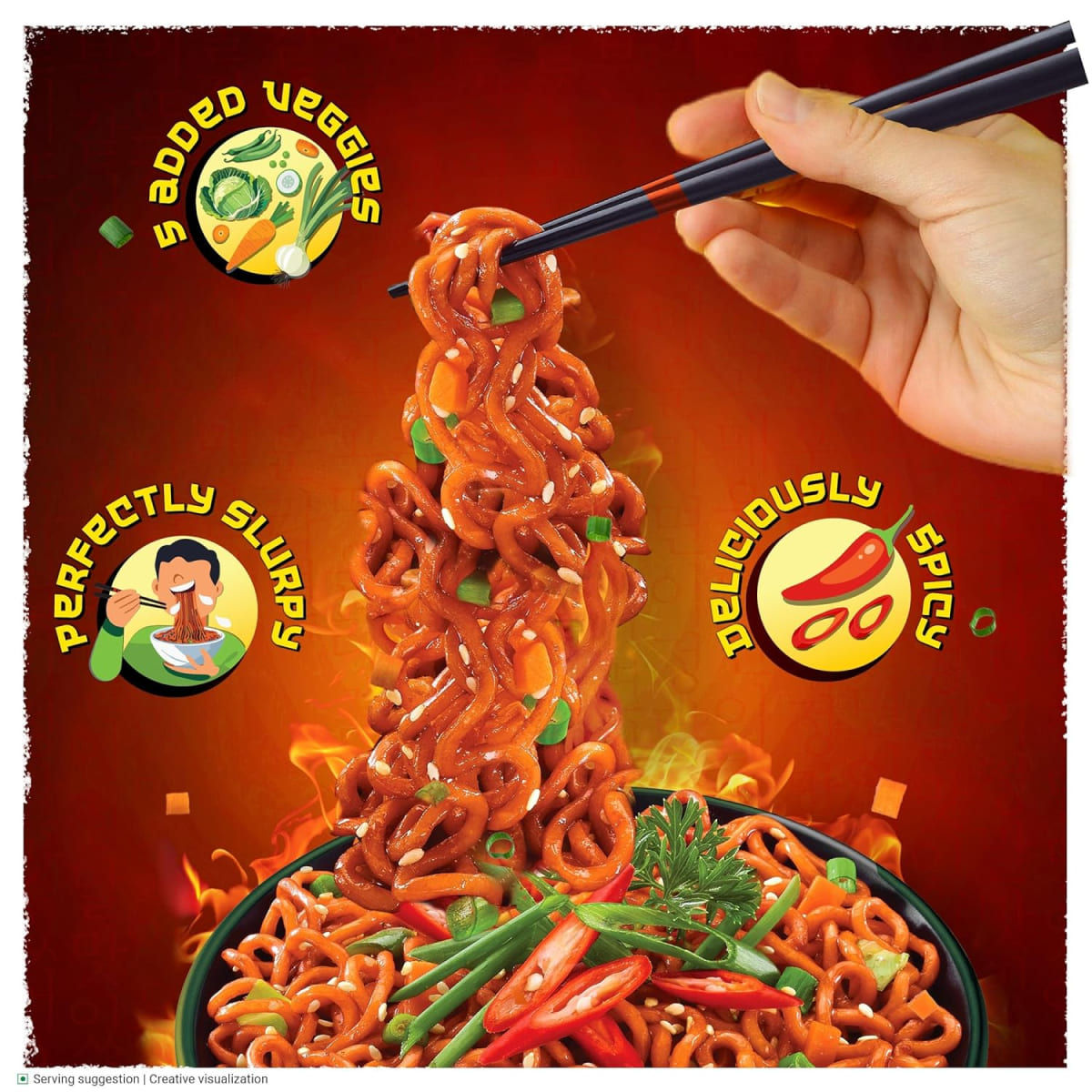 Sunfeast Yippee! Korean Noodles Fiery Hot 75 g Combo