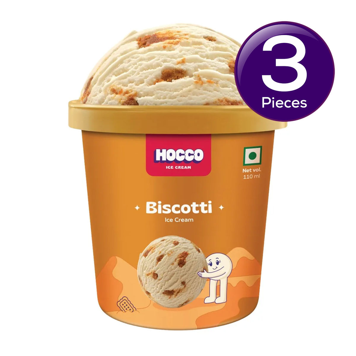 Hocco Biscotti Jumbo Ice Cream Cup 110 ml Combo