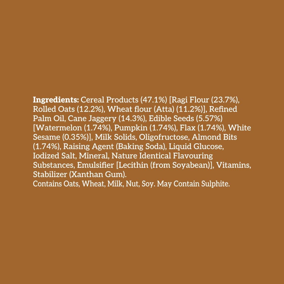 Right Shift Jaggery Ragi 0% Maida Cookies | 0% Refined Sugar | With Nuts and Seeds