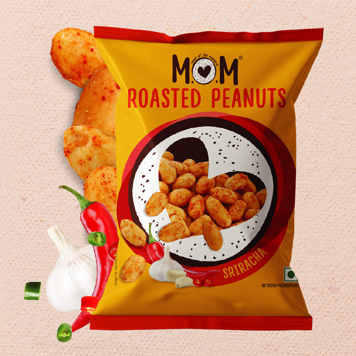 MOM Sriracha Roasted Peanuts 40 g Combo
