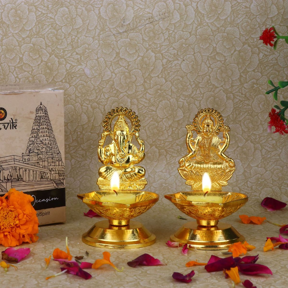 Metal Lakshmi Ganpati Diya