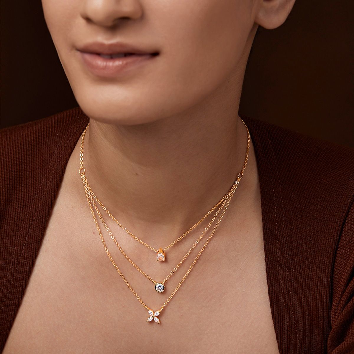 Minutiae Gold-Plated Layered Minimal Necklace