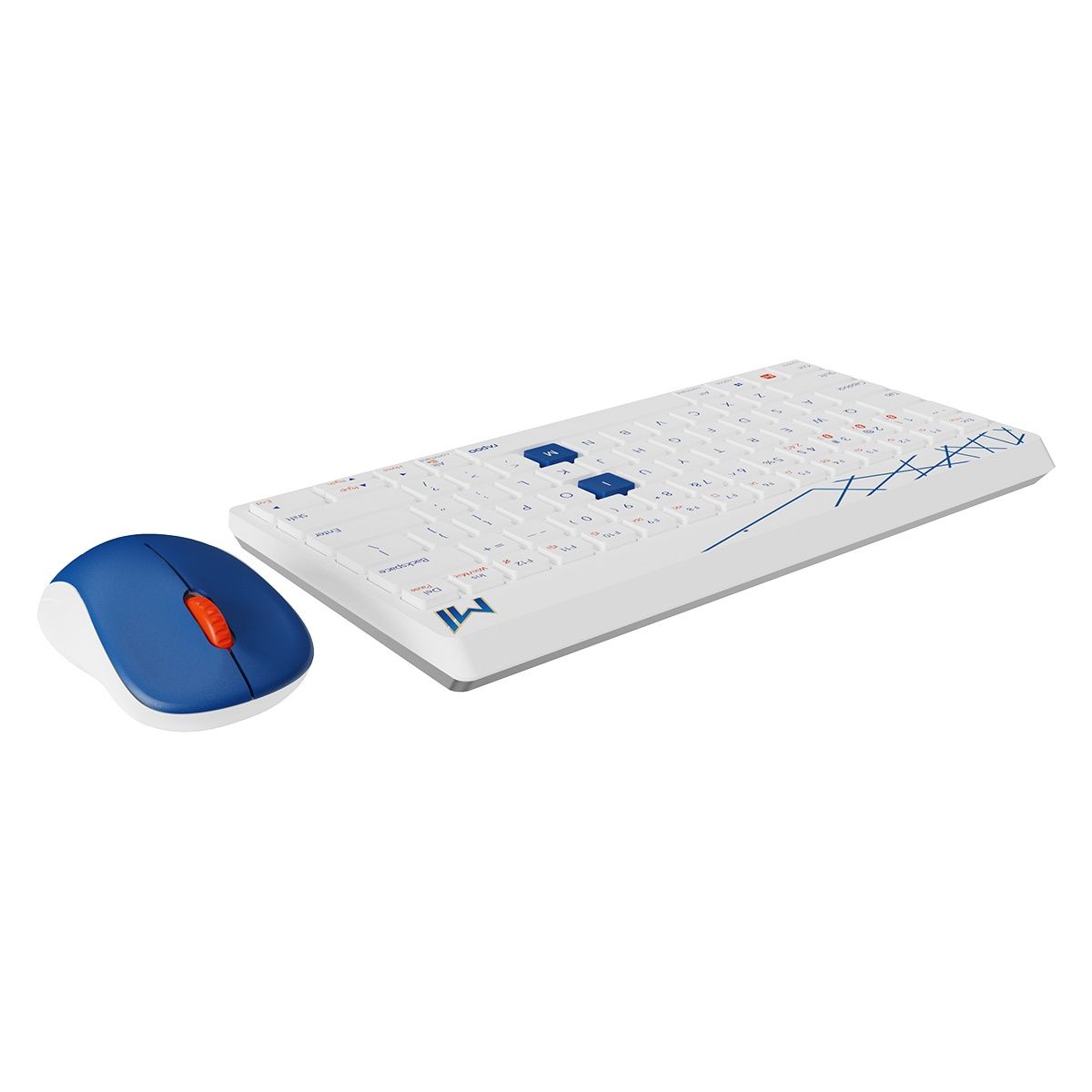 Rapoo X Mumbai Indians Edition 8000M Multi-Device Keyboard, Mouse Combo, Wireless 2.4 GHz 1300 DPI