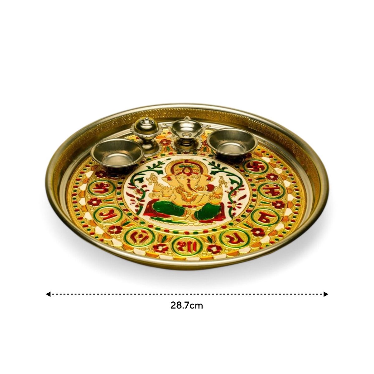 Divine Vibes Ganesh Ji Puja Thali Size 10.75 Inch