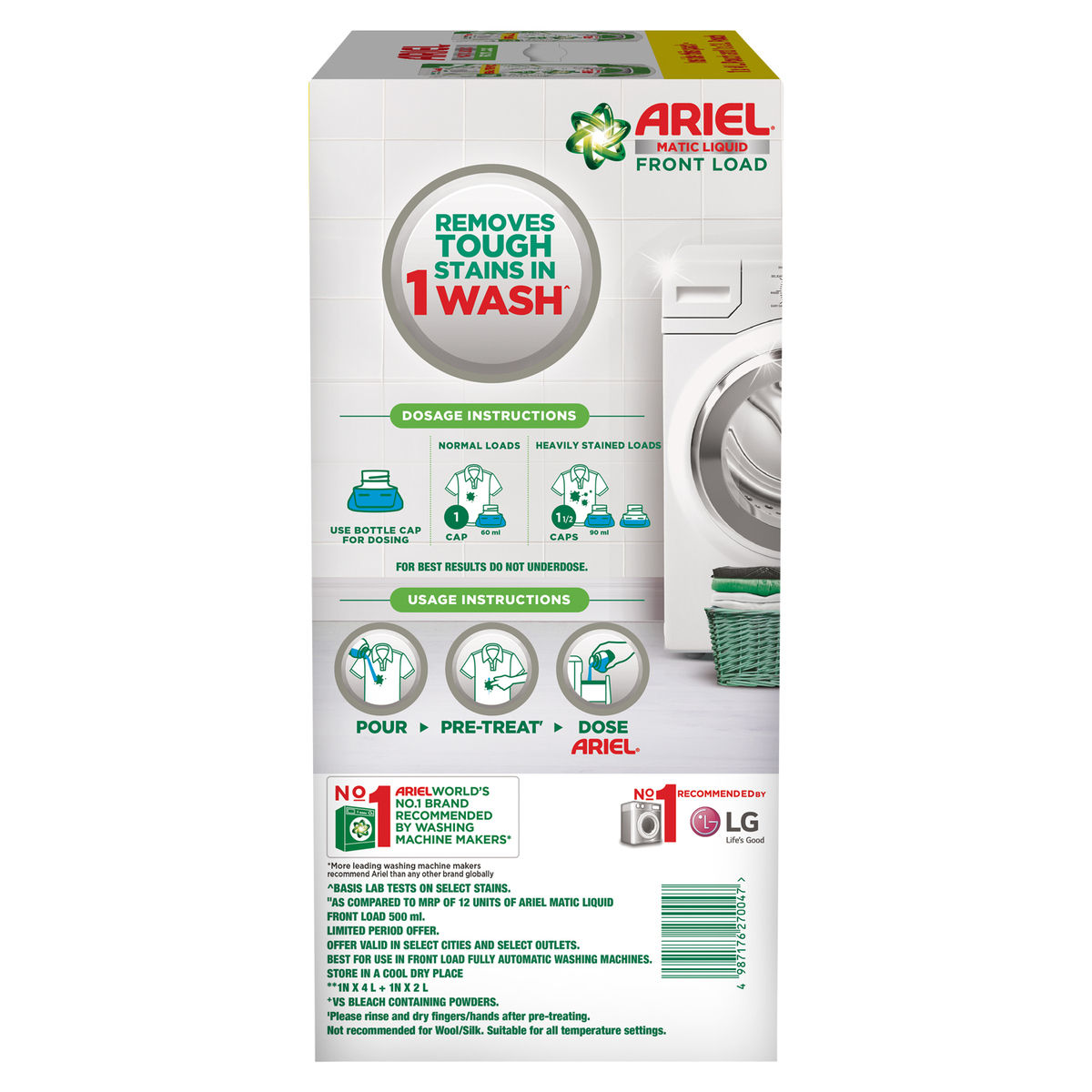 Ariel Stain Removal Front Load Washing Machine Detergent Liquid