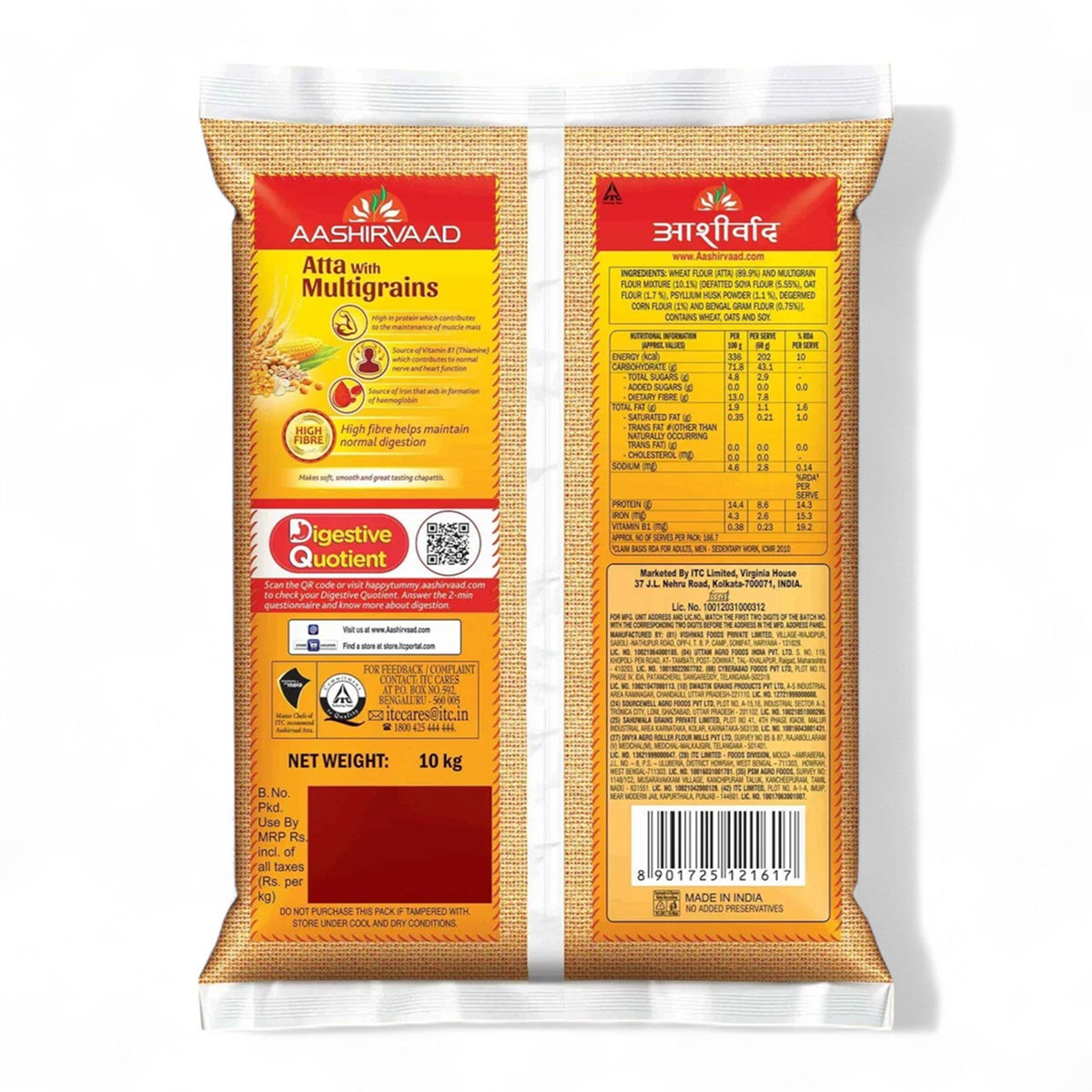Aashirvaad Multigrain Atta | 3 Rotis Fulfils 35% Daily Fibre