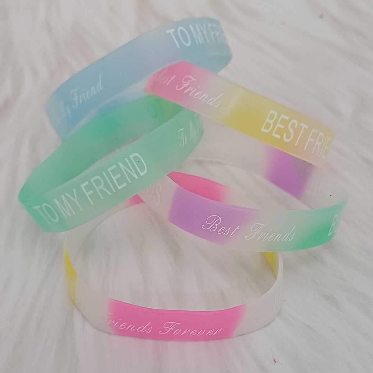 Gullak Friendship Bands Rubber Pastel Color Multi - Assorted | Pack Of 5