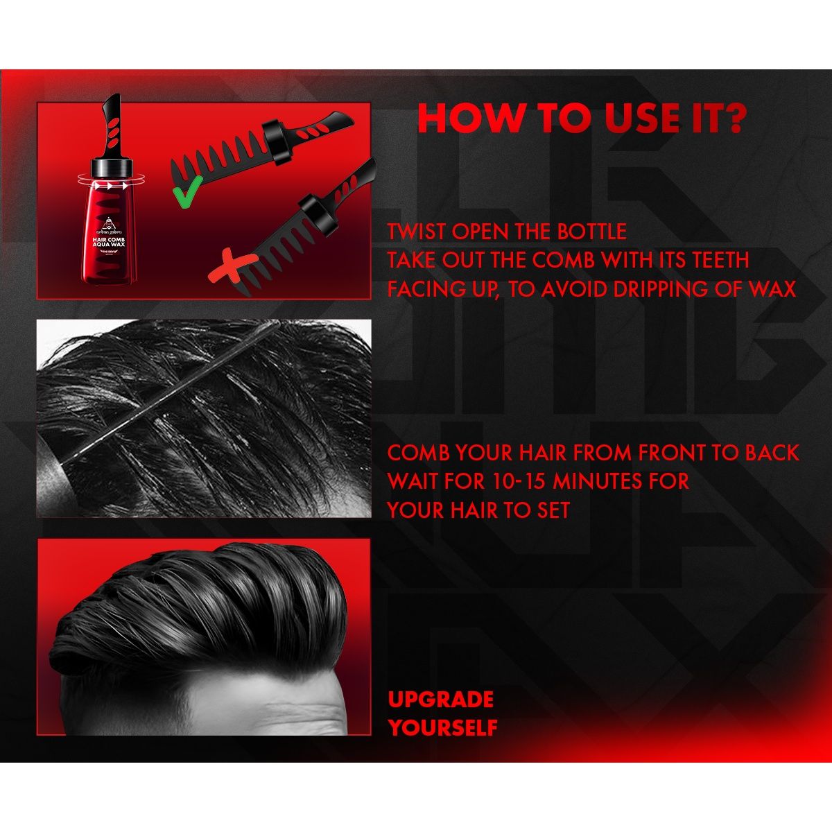 Urbangabru Aqua Hair Wax | Strong Hold | High Shine | 2-In-1 Men�S Styling Wax | Wet Look