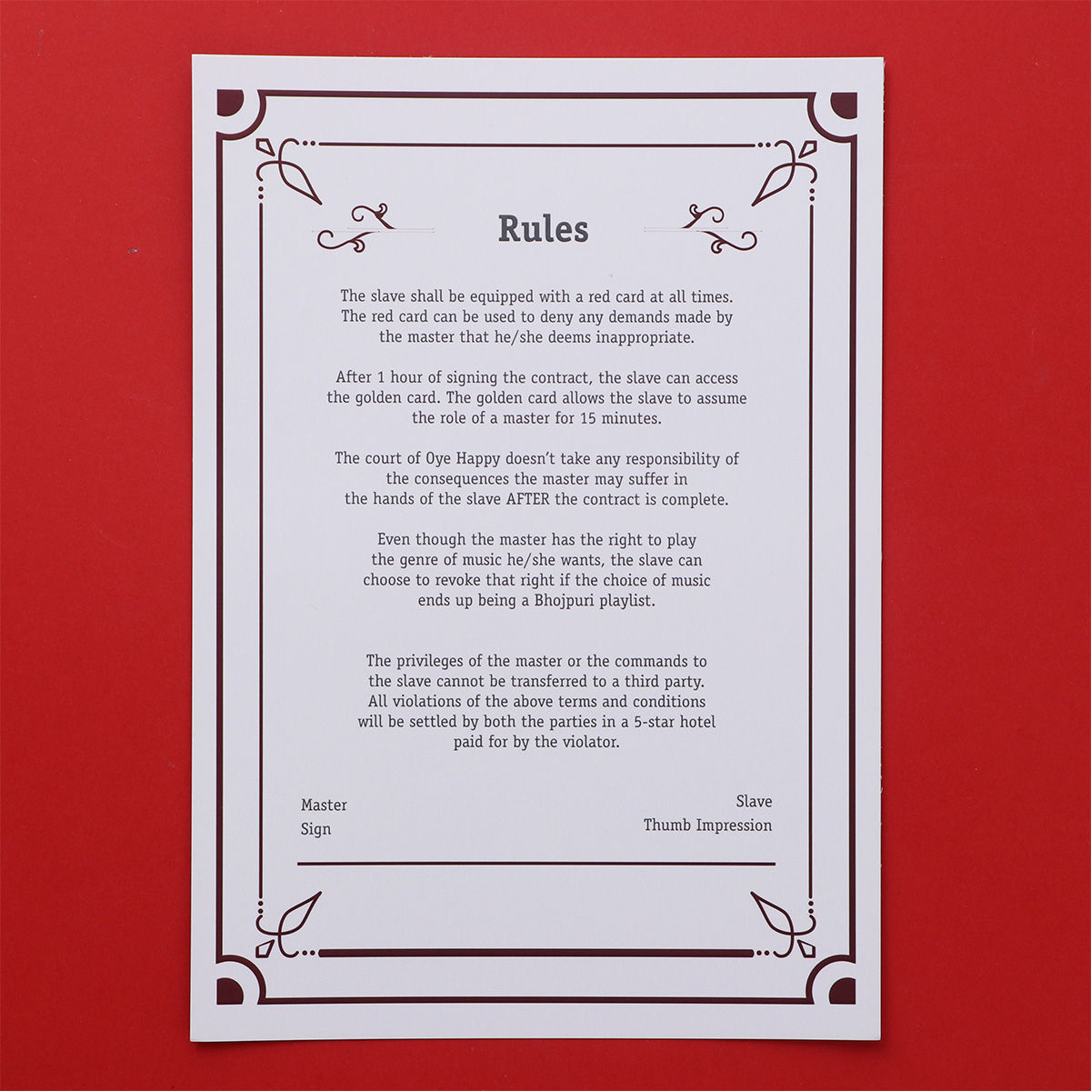 Oye Happy Slave Contract