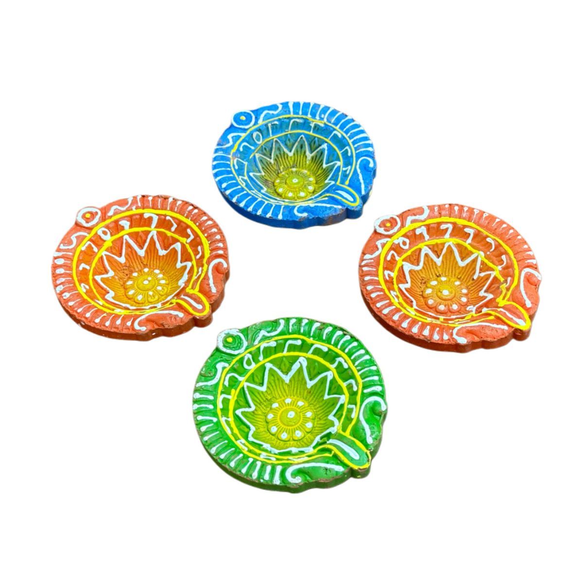 Diacraft Multicolor Sparkle Diya Pack Of 4