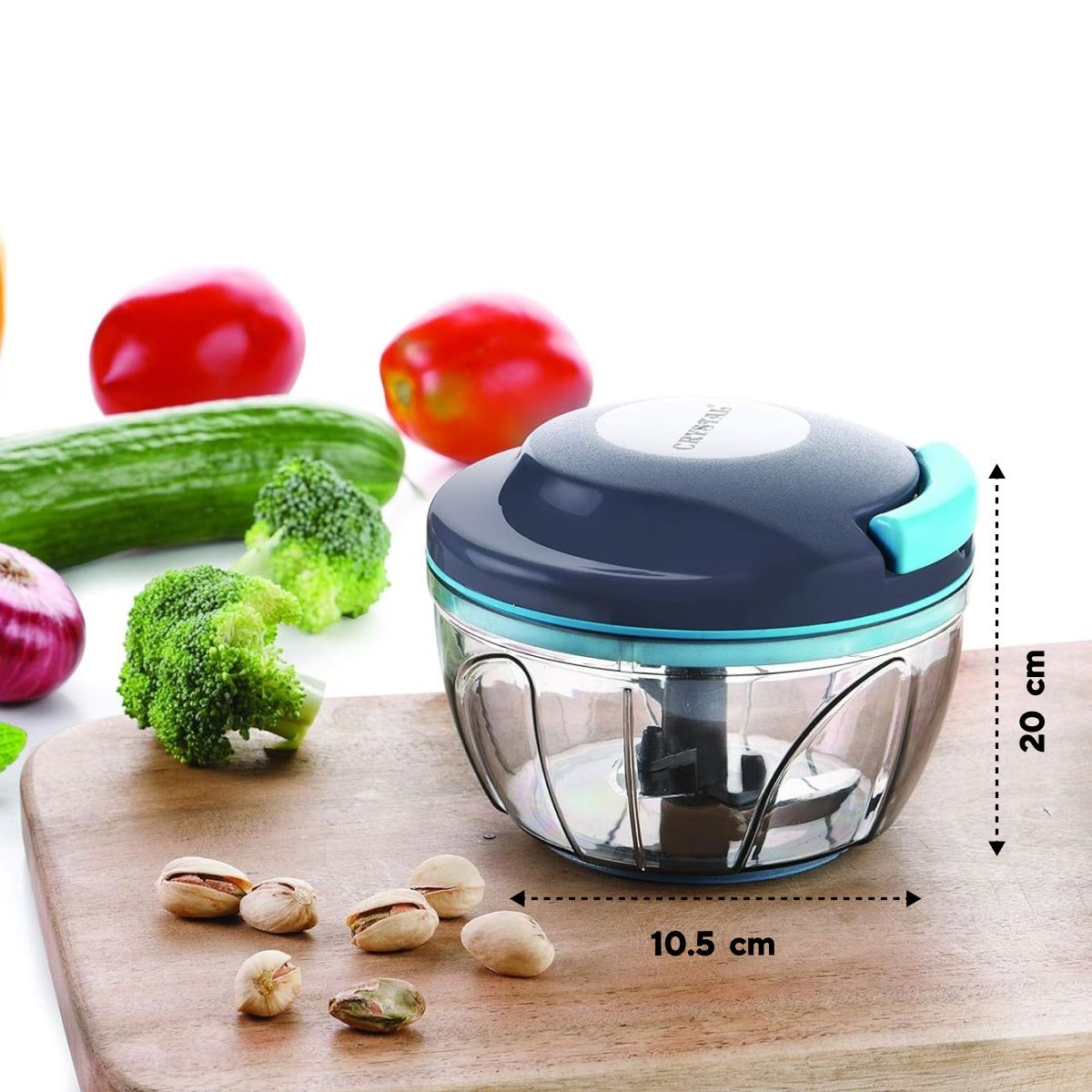 Crystal Plastic Xpress Pull N Chop Mini, 450 Ml, Multicolour