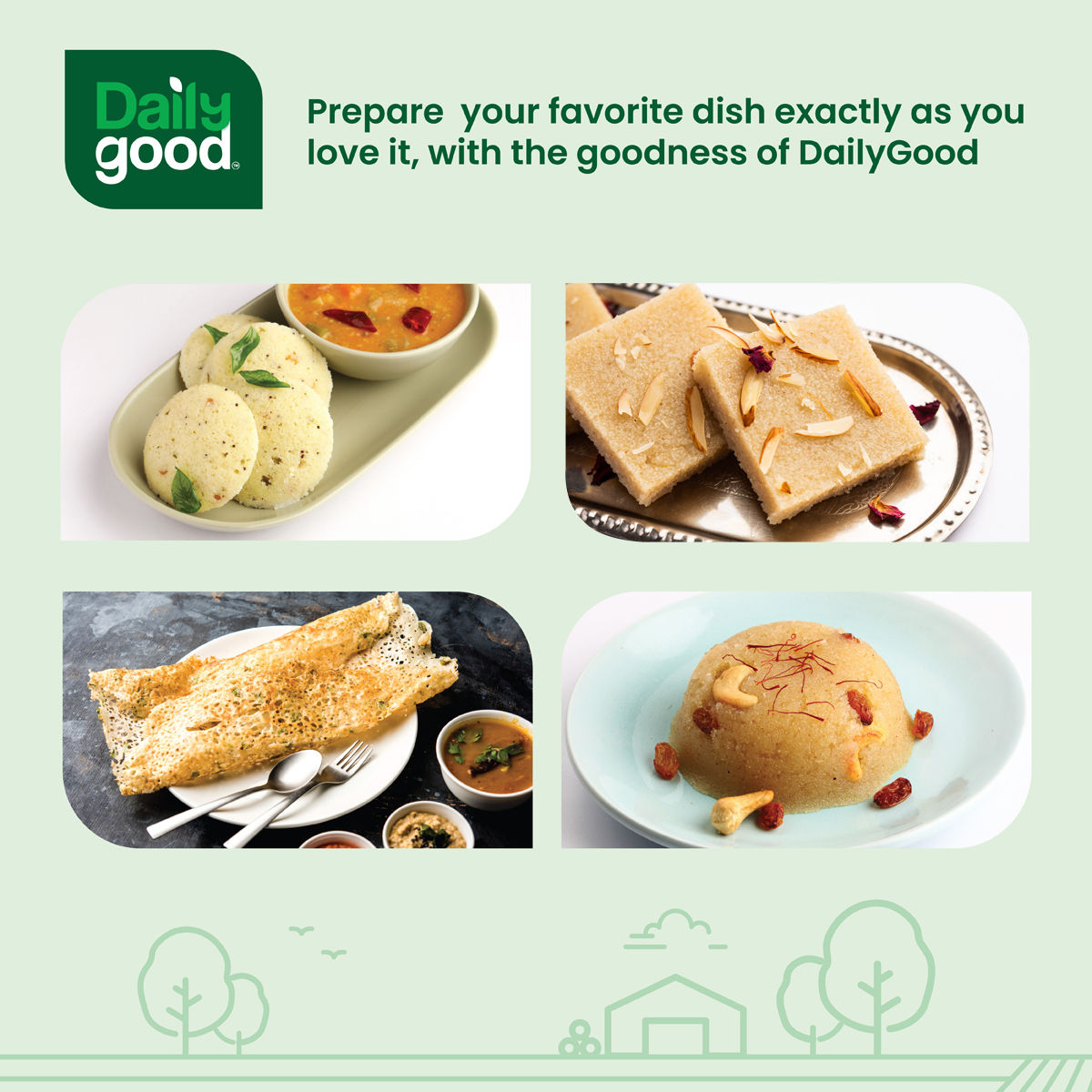 Daily Good Idli Rava / Sooji(500gms) & Daily Good Bansi Rava / Sooji / Dalia(500gms) Combo