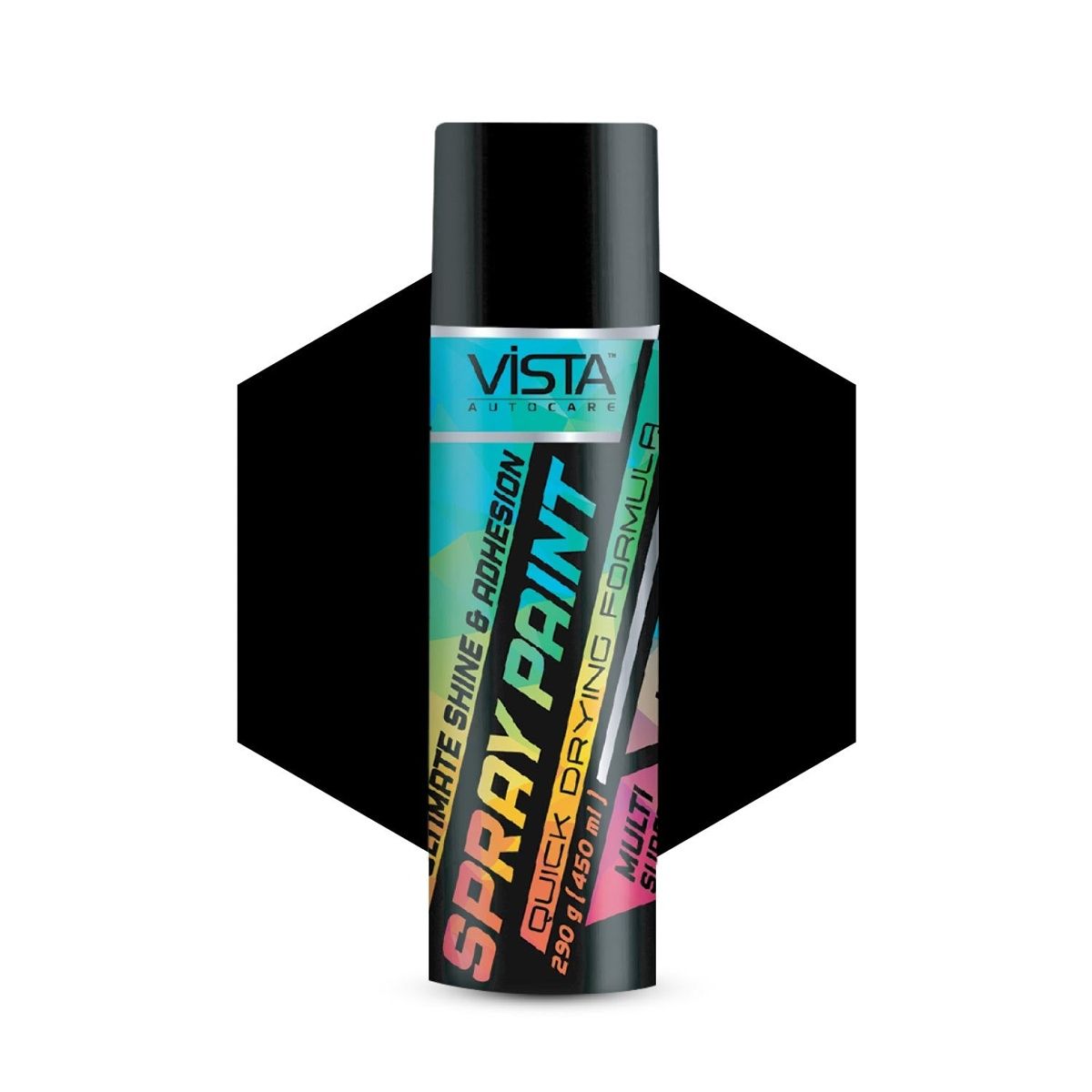 Vista Auto Care Black Matte Spray Paint Quick-Drying | Multi-Surface for Metal