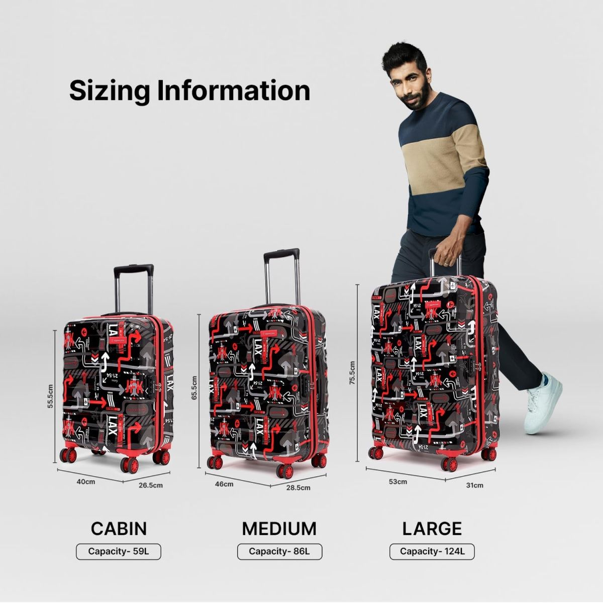 Uppercase Polycarbonate 21 L Telescopic Hard Luggage Trolley Bag | Black - S