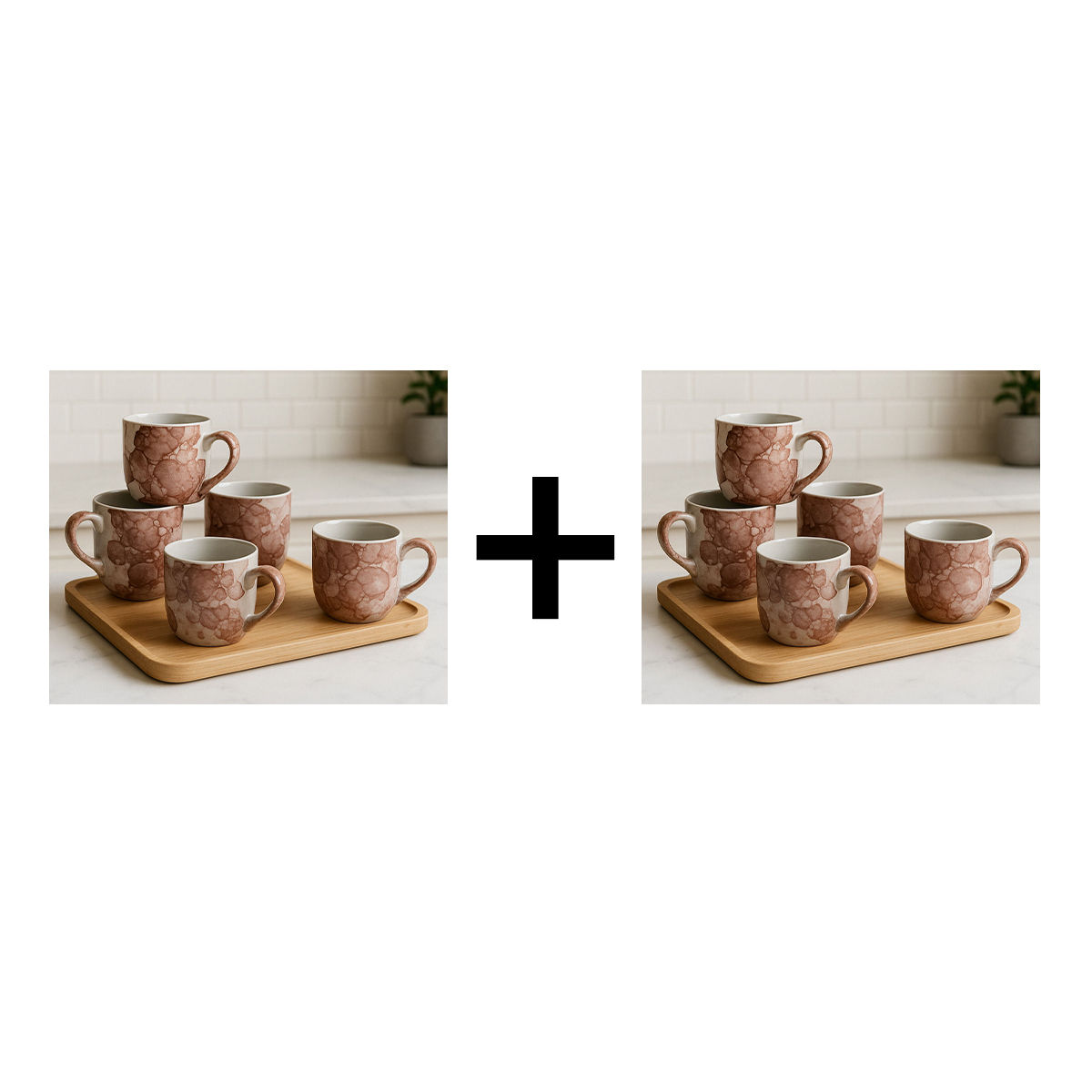 Saffron Ceramic Clay 3D Texture Tea and Coffee Cups | Set of 6 1 pc X 2 Combo