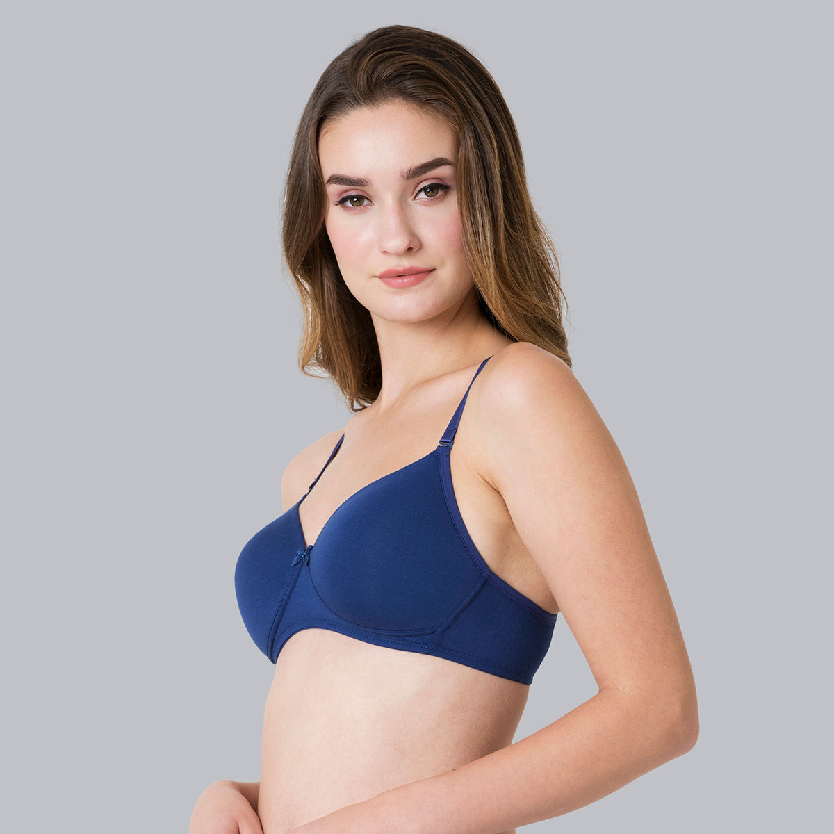 Van Heusen Women Twilight Blue Solid Anti Bacterial Wireless Bra |32C