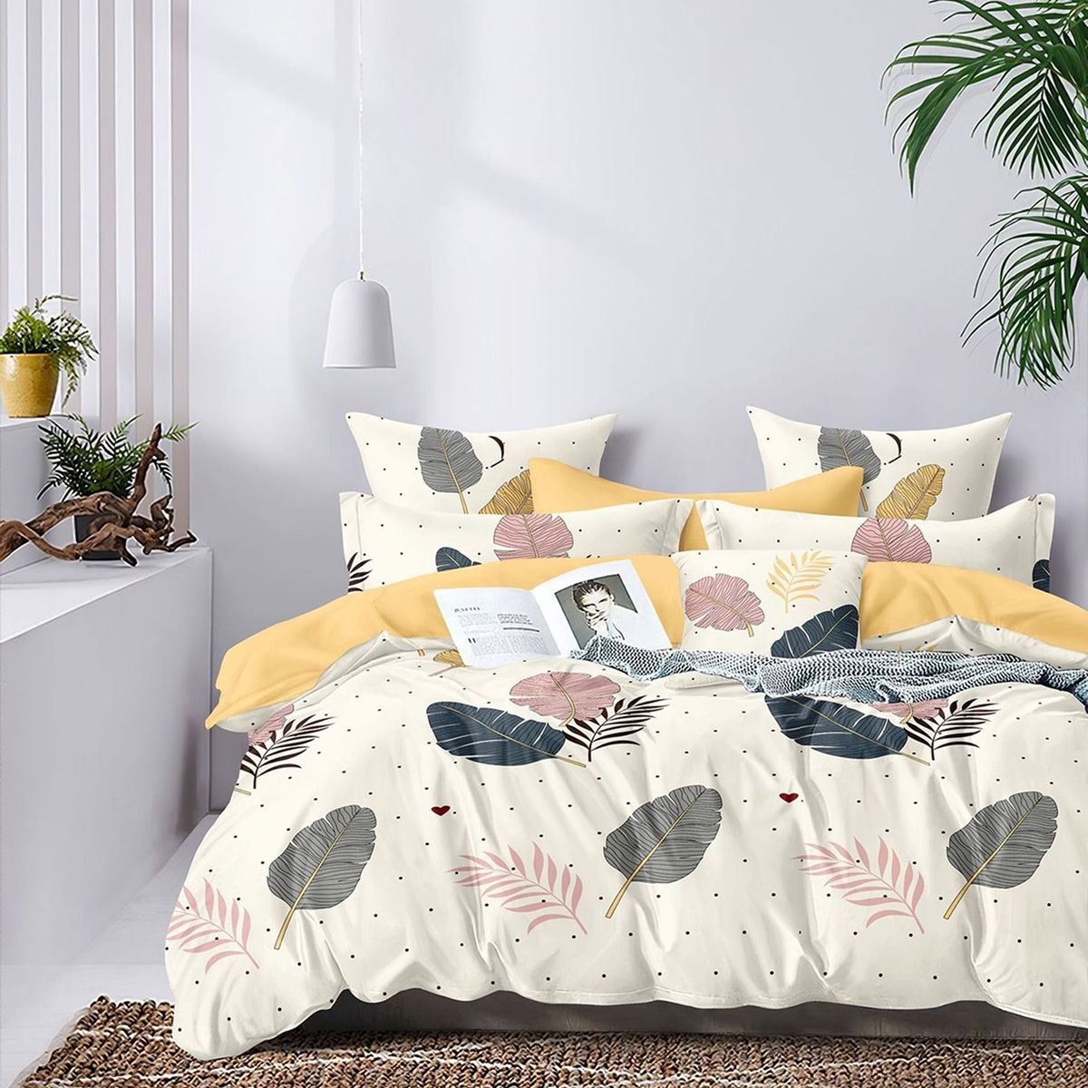 Elegant Weavers Printed Double Bedsheet with 2 Pillow Cover - Zade | 220cm x 240cm