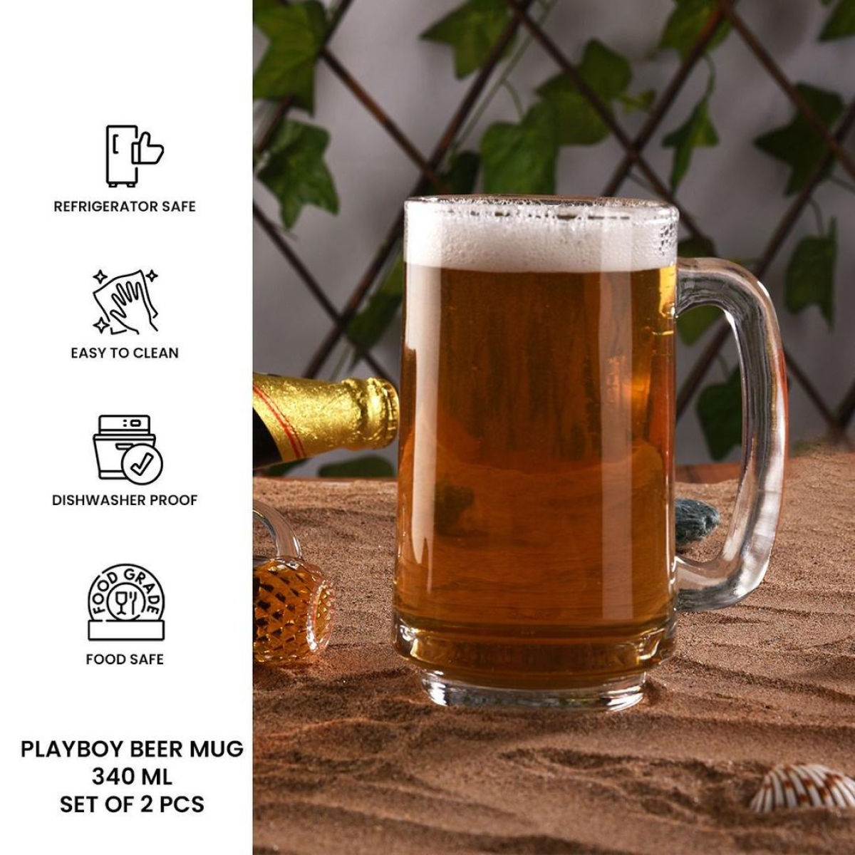 Sanjeev Kapoor Playboy Beer Mug Set | 380 ml