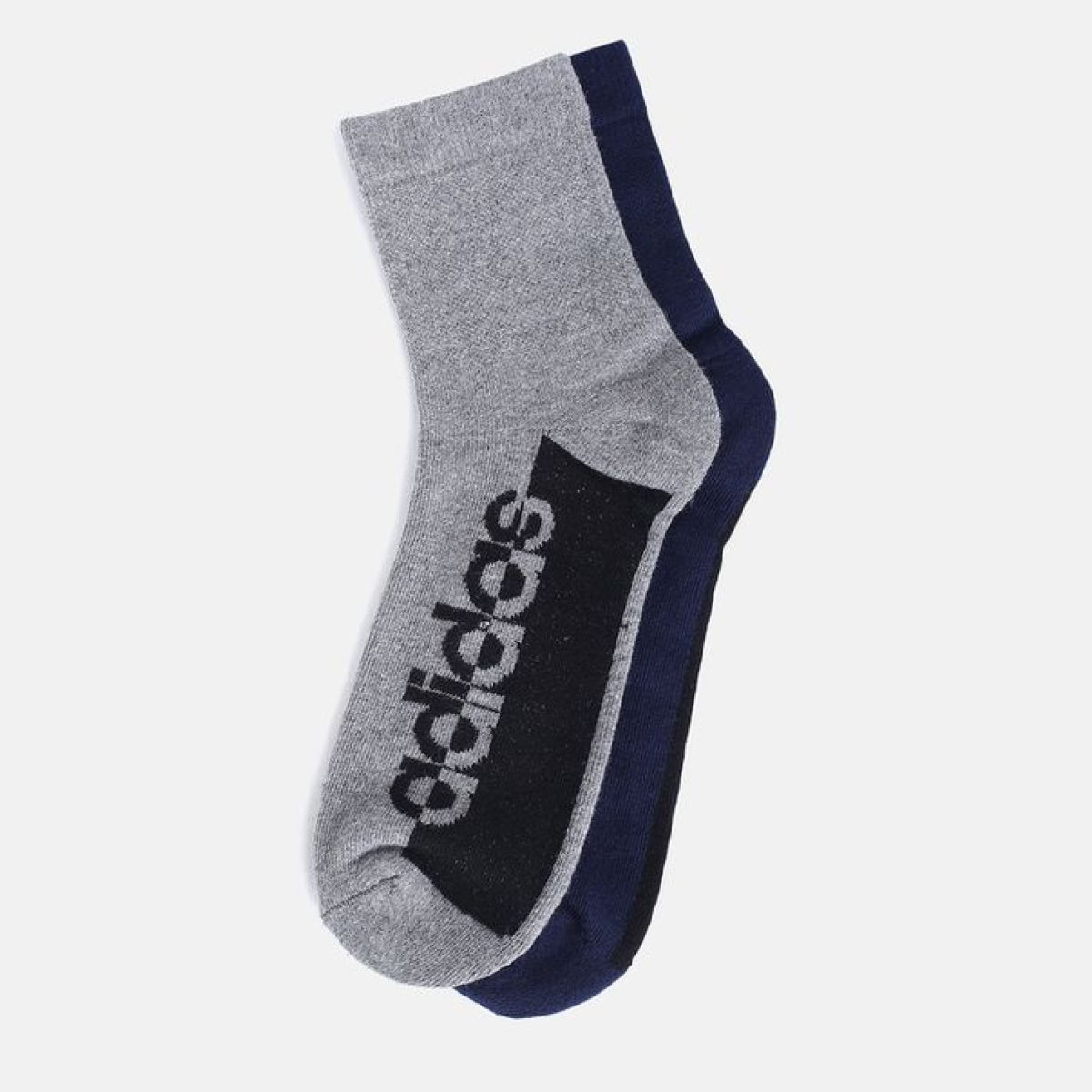 Adidas Men's Heel and Toe Cushion High Ankle Coll | One Size | Navy and Grey Melange